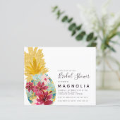 Budget Ananas Blumendusche Einladung (Stehend Vorderseite)
