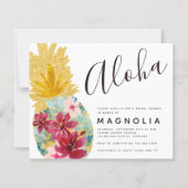 Budget Ananas Blumendusche Einladung (Vorderseite)