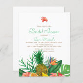 Budget Ananas Hawaiian Bridal Dusche Einladung (Vorne/Hinten)