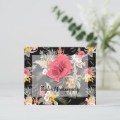 Budget Ananas Tropical Floral Danke Karte (Stehend Vorderseite)