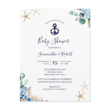 Budget Anchor Blue Nautical Floral Baby Dusche