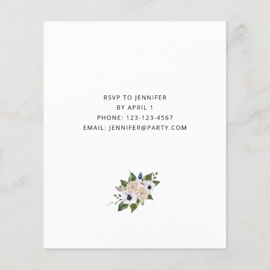 Budget Anemone White Floral Oaster Dinner (Rückseite)