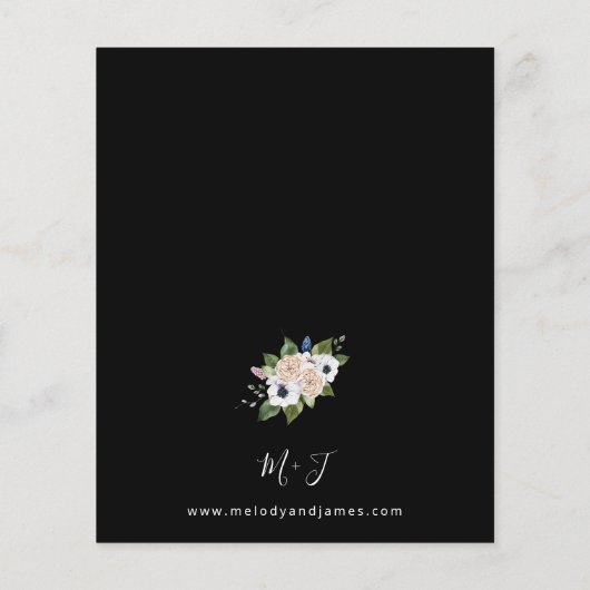 Budget Anemone White Floral Wedding - Black Flyer (Hinten)
