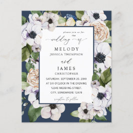 Budget Anemone White Floral Wedding - Blue Flyer
