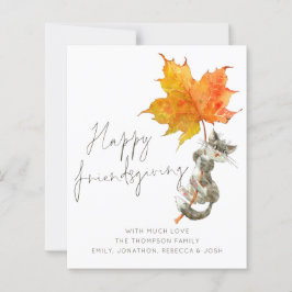 Budget Animal Cat Happy Friendsgiving Card