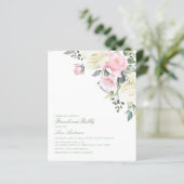 Budget Antike Rose Brautdusche Einladung (Stehend Vorderseite)