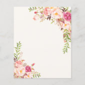 Budget Antike Rose Brautdusche Einladung Flyer (Hinten)