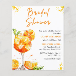 Budget Aperol Spritz Cocktail Brautparty Einladung Flyer