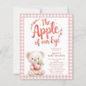Budget Apfel Eye Pink Gingham Bear Baby Dusche (Vorderseite)