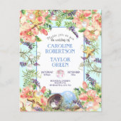 Budget Aqua Beach Rose Seashell Pearl Wedding (Vorderseite)