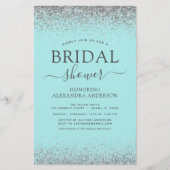 Budget Aqua Blue Aquamarin Silver Glitzer Brautpar (Vorderseite)