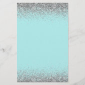 Budget Aqua Blue Aquamarin Silver Glitzer Brautpar (Rückseite)