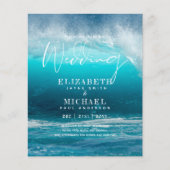 BUDGET Aqua Ocean Wedding Invite Beach Destination (Vorderseite)
