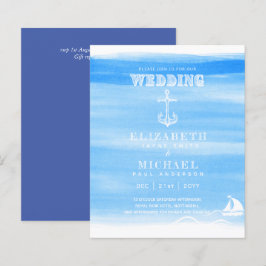 BUDGET Aqua Ocean Wedding Invite Beach Destination