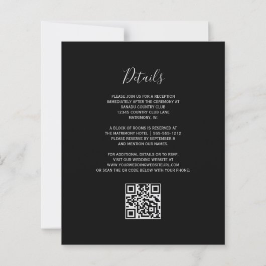 Budget Aqua Silber Blumen Hochzeit mit QR-Code (Rückseite)