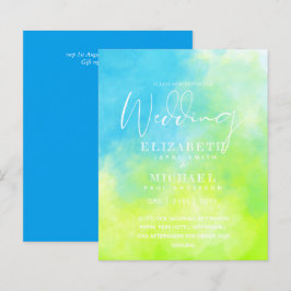 BUDGET Aqua Watercolor Hochzeit einladen Ocean Bea