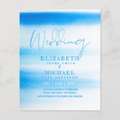 BUDGET Aqua Watercolor Hochzeit einladen Ocean Bea (Vorderseite)