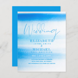 BUDGET Aqua Watercolor Hochzeit einladen Ocean Bea