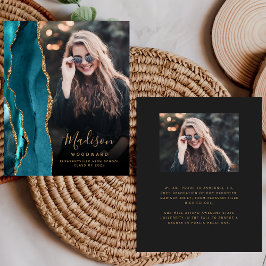 Budget Aquamarin Agate Foto Dark Grad Ankündigung