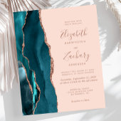 Budget Aquamarin Agate Rose Gold Blush Wedding Ein