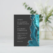 Budget Aquamarin Agate Silver QR Code Wedite Einla (Stehend Vorderseite)