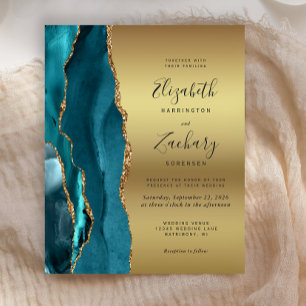 Budget Aquamarin Blue Agate Gold Glam Wedite Einla