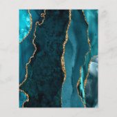 Budget Aquamarin Blue Agate Script Einladung (Rückseite)