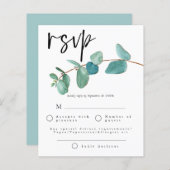 Budget Aquamarin Blue Eucalyptus Blätter Wedding R (Vorne/Hinten)