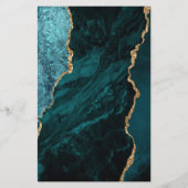 Budget Aquamarin Blue Gold Agate Hochzeit (Rückseite)