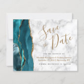 Budget Aquamarin Blue Gold Agate Marmor Save the D (Vorderseite)