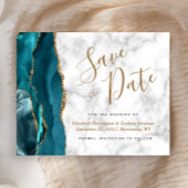 Budget Aquamarin Blue Gold Agate Marmor Save the D
