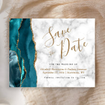 Budget Aquamarin Blue Gold Agate Marmor Save the D