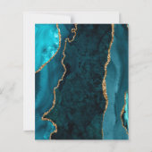 Budget Aquamarin Blue Gold Agate Save the Date (Rückseite)