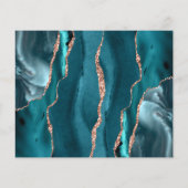 Budget Aquamarin Blue Rose Gold Agate Save the Dat (Rückseite)