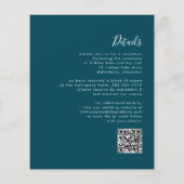 Budget Aquamarin Blue Script QR Code Wedite Einlad (Rückseite)