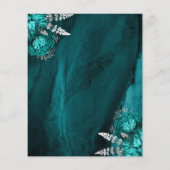 Budget Aquamarin Blue Silver Floral Wedding (Rückseite)