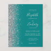 Budget Aquamarin Blue Silver Glitzer Hochzeit Einl (Vorderseite)