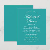 Budget Aquamarin Blue White Probe Dinner Einladung (Vorne/Hinten)