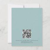 Budget Aquamarin Florals QR Code Wedding Abend Par (Rückseite)