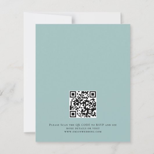 Budget Aquamarin Florals QR Code Wedding Abend Par (Rückseite)