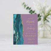 Budget Aquamarin Gold Agate Mauve Einladung zur Ho (Stehend Vorderseite)