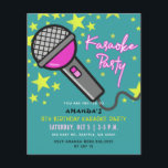 Budget Aquamarin Pink Kids Karaoke Party Einladung<br><div class="desc">Budget Niedlich Spaß Aquamarin Rosa Kindergeburtstag Karaoke Party Einladung</div>