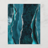 Budget Aquamarin Silver Agate Gray Hochzeit Einlad (Rückseite)