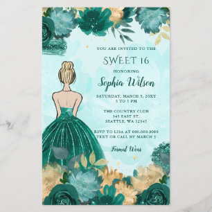 Budget Aquamarin Türkis Goldprinzessin Sweet 16