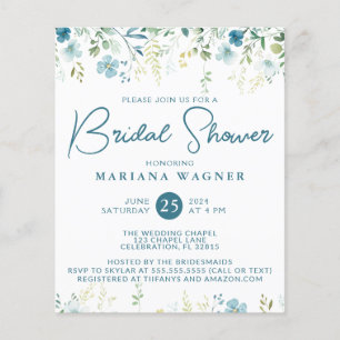 Budget Aquamarines Blue Beige Wildblumen Brautpart