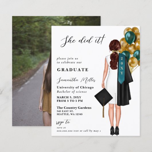 Budget Aquamarines Gold Foto Sie tat es Abschluss (Vorne/Hinten)