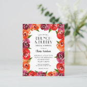 Budget Aquarell Blume Brautdusche Einladung (Stehend Vorderseite)