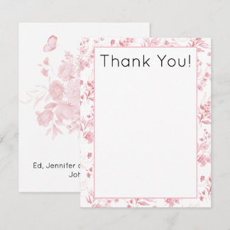 Budget, Aquarell-Blumen-Baby-Shower-Dankeschön Mitteilungskarte