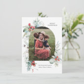 Budget Aquarell Blumenbogen Foto Weihnachten (Stehend Vorderseite)