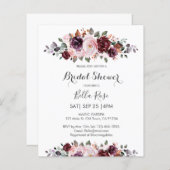 Budget Aquarell Blumendusche Einladung (Vorne/Hinten)